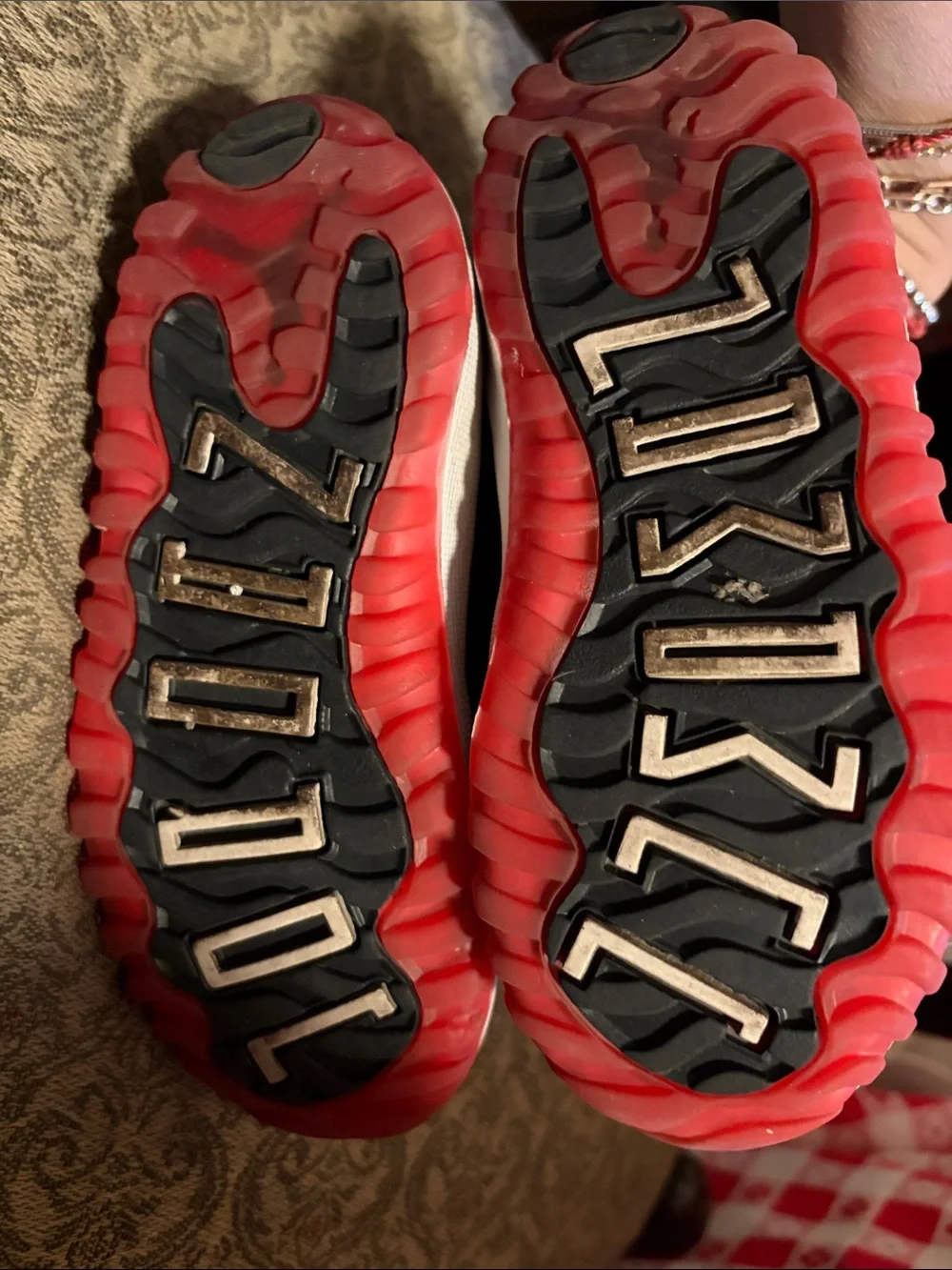 Jordan Kids Black and Red Retro Sneakers